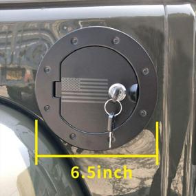 img 2 attached to Upgrade Your Jeep Wrangler With The BESTAOO Aluminium Fuel Filler Door Cover And Locking Gas Tank Cap Cover - Featuring USA Flag Design And Compatible With 2007-2017 Models