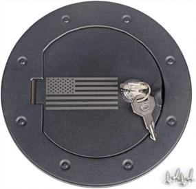 img 3 attached to Upgrade Your Jeep Wrangler With The BESTAOO Aluminium Fuel Filler Door Cover And Locking Gas Tank Cap Cover - Featuring USA Flag Design And Compatible With 2007-2017 Models