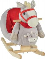игрушка-качалка qaba grey ride-on с музыкой и мягкой плюшевой тканью для детей в возрасте 18-36 месяцев логотип