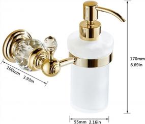 img 3 attached to Golden Brass Wall Mounted Liquid Soap Dispenser With Glass Bottle And 6.8 Oz Capacity - Ideal For Bathroom And Lavatory - OWOFAN HK-38K