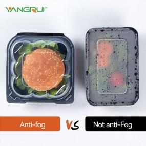 img 3 attached to 55-Pack YANGRUI 6X6 Inch 19Oz Meal Prep Containers - Anti-Fog Shrink Wrap, BPA Free, Microwave & Freezer Safe Clamshell To Go Boxes
