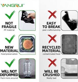 img 1 attached to Контейнеры для приготовления еды YANGRUI, 6X6 дюймов, 19 унций, 55 упаковок - термоусадочная пленка с защитой от запотевания, без бисфенола-А, безопасные для микроволновой печи и морозильной камеры коробки-раскладушки на вынос