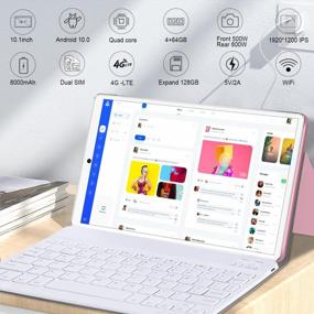 img 3 attached to 💻 Versatile and Powerful 10-inch High-Performance Tablet with Keyboard, Mouse, Android 10.0, Quad-Core Processor, 3GB RAM + 64GB, Google GMS Certified, 4G WiFi, 8000mAh, FM, GPS, Bluetooth, OTG