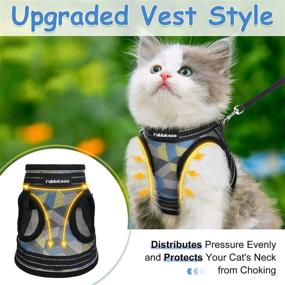 img 2 attached to rabbitgoo Kitten Harness and Leash Set – Escape Proof Walking Vest for Small Cats, 🐱 Adjustable Control Outdoor Kitty Harness, Breathable Pet Jacket with Reflective Strips, Geometric Pattern - Improved SEO