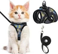 rabbitgoo kitten harness and leash set – escape proof walking vest for small cats, 🐱 adjustable control outdoor kitty harness, breathable pet jacket with reflective strips, geometric pattern - improved seo logo