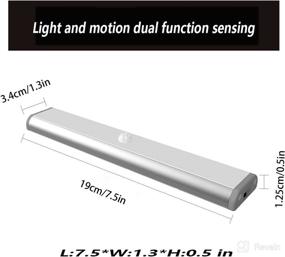 img 2 attached to 💡 Otinlai Under Cabinet Lights: 10 LED Motion Sensor Lights with USB Rechargeable Magnet, Stick Anywhere Night Light - Warm White