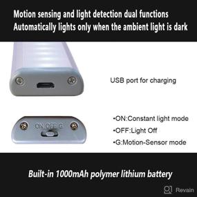 img 3 attached to 💡 Otinlai Under Cabinet Lights: 10 LED Motion Sensor Lights with USB Rechargeable Magnet, Stick Anywhere Night Light - Warm White