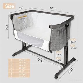 img 2 attached to Yamesmile Baby Bassinets Bedside Sleeper Portable Crib Inclined Cosleeper with Mattress Pad and Carry Bag - Grey Frame