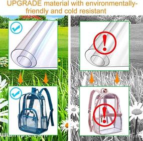 img 1 attached to 🎒 Clear Heavy Duty Transparent Bookbag: Stylish Unisex Backpack for Women and Men