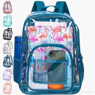 🎒 clear heavy duty transparent bookbag: stylish unisex backpack for women and men логотип