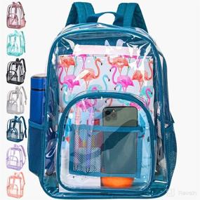 img 4 attached to 🎒 Clear Heavy Duty Transparent Bookbag: Stylish Unisex Backpack for Women and Men