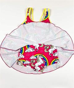 img 2 attached to 🌈 KuKiee Girls Rainbow Unicorn Swimsuit: One Piece with Stars Print - Trendy Swimwear Bathing Suit