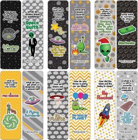 img 4 attached to 60-Pack Creanoso Funny Clean Jokes Bookmarks - Hilarious UFO Jokes For All Ages - Perfect For Gifting, Stocking Stuffers And Parties