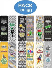 img 3 attached to 60-Pack Creanoso Funny Clean Jokes Bookmarks - Hilarious UFO Jokes For All Ages - Perfect For Gifting, Stocking Stuffers And Parties