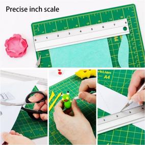 img 1 attached to Precision Craft Knife And Mat Set With Replacement Blades, Self-Healing Cutting Mat, Scissors, And Ruler - Perfect For Art And Craft Projects!