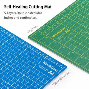 img 2 attached to Precision Craft Knife And Mat Set With Replacement Blades, Self-Healing Cutting Mat, Scissors, And Ruler - Perfect For Art And Craft Projects!