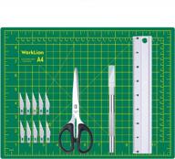 precision craft knife and mat set with replacement blades, self-healing cutting mat, scissors, and ruler - perfect for art and craft projects! logo
