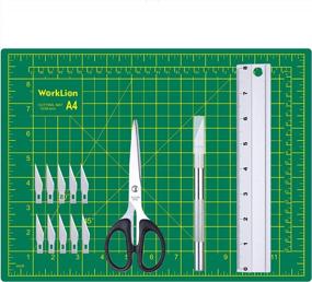 img 4 attached to Precision Craft Knife And Mat Set With Replacement Blades, Self-Healing Cutting Mat, Scissors, And Ruler - Perfect For Art And Craft Projects!