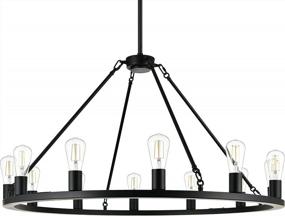 img 2 attached to Sonoro Black Chandelier - Rustic Industrial Modern Fixture with 13 Bulbs for Dining Room or Entryway