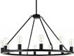sonoro black chandelier - rustic industrial modern fixture with 13 bulbs for dining room or entryway logo