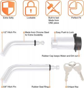 img 3 attached to ONLTCO Steel Chrome Plated Dual Bent Pin Head Receiver Lock 1/2" And 5/8" For Class I, II, III, IV, V Trailer Hitch Lock | Tow Hitch Lock | Locking Trailer Hitch Pin | Hitch Lock Pin