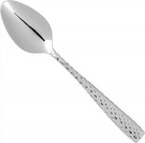 img 4 attached to Faceted Stainless Steel Serving Spoon From Fortessa Lucca - 18/10 Grade, 9-Inch Length