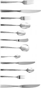 img 1 attached to Faceted Stainless Steel Serving Spoon From Fortessa Lucca - 18/10 Grade, 9-Inch Length