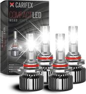 carifex new 9005/hb3 & h11/h9 led headlight bulbs combo 🚘 package - high beam 14000lm, low beam 6000k cool white, csp chips логотип