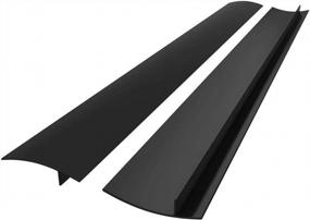 img 4 attached to Black Heat Resistant Stove Gap Covers - 25 Inch, Pack Of 2 - Kitchen Counter Gap Filler Seals Gaps Between Stovetop And Counter, Easy To Clean