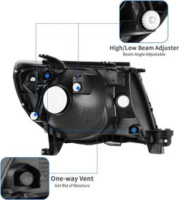 img 2 attached to DWVO Headlight Assembly: 2005-2011 Tacoma Replacement Chrome Housing with Amber Reflector - OE Style Pickup Truck Light