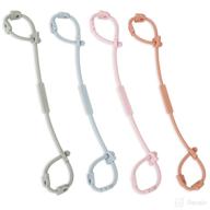 👶 4 pack stretchable silicone pacifier clips by aulege - adjustable toy safety straps for strollers, high chair, hanging baskets, cribs, shopping trolley, car seat logo