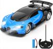 remote control car for kids - 1/16 scale electric racing, led lights rechargeable high-speed hobby toy vehicle, rc gifts age 3-9 boys girls (blue) logo