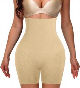 img 3 attached to Flawless Figure Enhancer: Finlin Women's High Waisted Body Shaper Shorts for Effortless Tummy Control, Butt Lift, Thigh Slimming & Waist Training