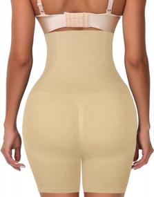 img 2 attached to Flawless Figure Enhancer: Finlin Women's High Waisted Body Shaper Shorts for Effortless Tummy Control, Butt Lift, Thigh Slimming & Waist Training