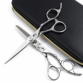 img 1 attached to TIJERAS 6.0” Professional Thinning&Straight Hair Cutting Shear Set Japan 440C Steel Dry Cutting Scissors Sharp 20%-30% Cutting Rate For Stylists