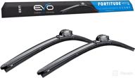 evoblade fortitude multi-fit, extreme all weather oem quality windshield wiper blades - 24x20 inch set for front windshield (black) logo