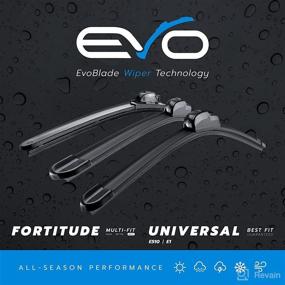 img 1 attached to EvoBlade Fortitude Multi-Fit, Extreme All Weather OEM Quality Windshield Wiper Blades - 24x20 inch Set for Front Windshield (Black)