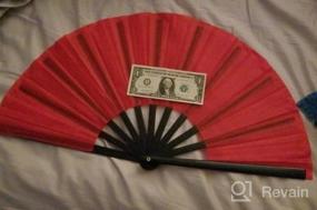 img 5 attached to Chinese/Japanese Folding Nylon-Cloth Hand Fan - Amajiji Large Women'S Gift Craft Dance Fan