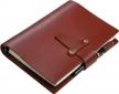 nekmit a5 refillable leather planner 2023 - monthly and weekly organizer with 6 ring binder, pen holder, and inner pockets, in genuine brown leather cover logo