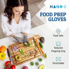 img 3 attached to 🧤 Hand-E Touch Disposable Grey Nitrile Gloves Large - 400 Count - Kitchen Gloves - Powder Free, Latex Free Medical Exam Gloves With Textured Grip Fingertips - Cleaning, Salon, Painting: The Ultimate Protective and Versatile Gloves