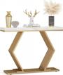 add glamour to your space with tribesigns 42-inch modern gold console table & geometric metal base logo