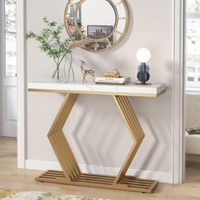 img 3 attached to Add Glamour To Your Space With Tribesigns 42-Inch Modern Gold Console Table & Geometric Metal Base