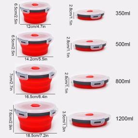 img 3 attached to Collapsible Bowls For Camping Rv Kitchen Accessories - 4PC Round Silicone Food Storage Containers Refrigerator Organizer With Lid - Bpa Free, Safe For Microwave Dishwasher Freezer, Motorhome Solutions