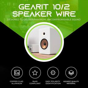 img 2 attached to Enhance Your Audio Experience With GearIT 10 Gauge Copper Clad Aluminum Speaker Wire - 200 Feet Black For Home Theater, Stereo And Surround Sound Systems