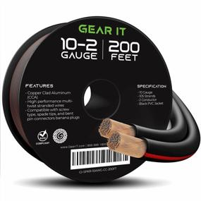 img 4 attached to Enhance Your Audio Experience With GearIT 10 Gauge Copper Clad Aluminum Speaker Wire - 200 Feet Black For Home Theater, Stereo And Surround Sound Systems