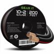 enhance your audio experience with gearit 10 gauge copper clad aluminum speaker wire - 200 feet black for home theater, stereo and surround sound systems logo