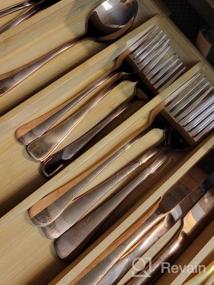 img 5 attached to Aisoso 20 Piece Copper Rose Gold Flatware Set - High-Quality Stainless Steel Cutlery For Tableware Service Of 4, Ideal For Kitchen Utensils