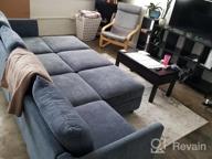 img 1 attached to Transform Your Living Space With A Chic Grey Modular Sectional Sofa And Ottoman Set From HONBAY review by Chris Maurer