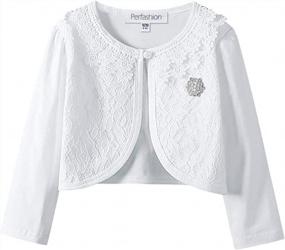 img 4 attached to Cute And Comfortable Girls' Lace-Sleeve Cardigan Dress Cover-Up