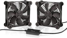 img 4 attached to KOTTO Big Airflow Dual 120Mm USB Plug Electronic Cooling Fans - DC 5V Powered, 3 Speed Control For Cabinet Chassis Fan, Server & Workstation Cooling